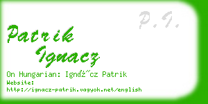 patrik ignacz business card